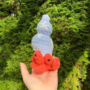 Crochet Hermit Crab with Floral Shell Plush